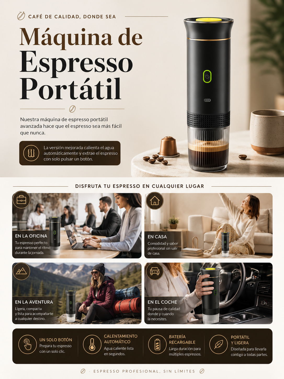 Cafetera Café&Co en oficina, casa, aventura y coche