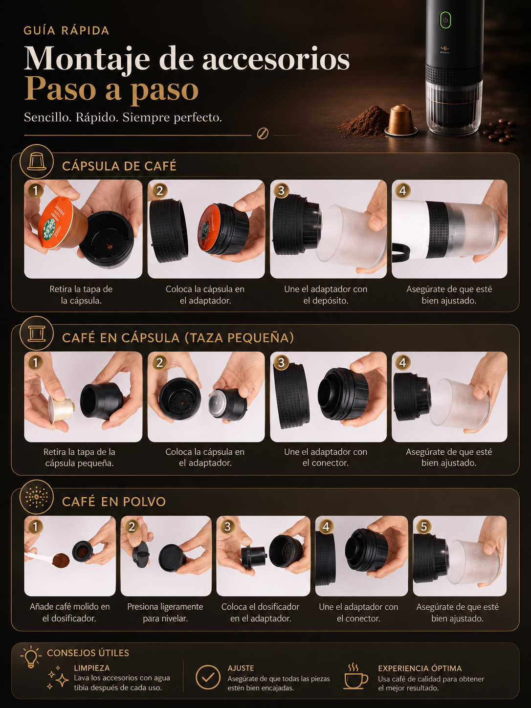 Café&Co: montaje de accesorios paso a paso